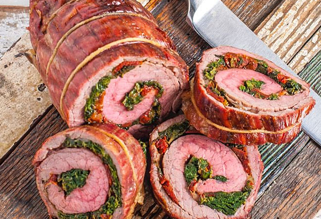 Лучшие начинки для мясных рулетов из фланк стейка