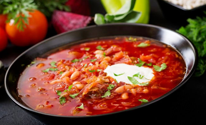 Борщ с консервированной фасолью для Поста: сытности как в мясном