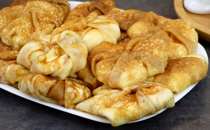 Блинчики с потрясающей творожной начинкой. Можно есть даже как десерт