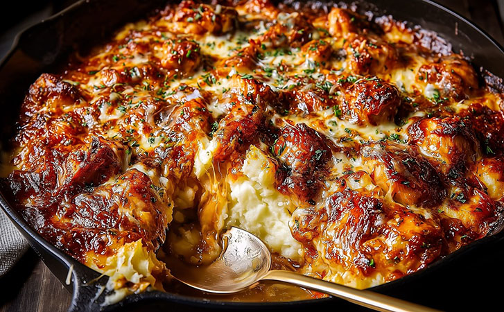Невероятная курица под картофельным муссом: потрясающий ресторанный обед, но из простых продуктов