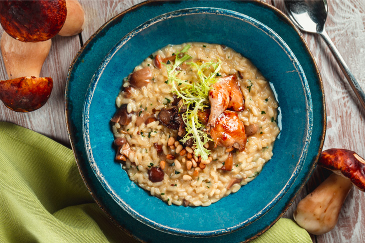 Ризотто с грибами и перепелкой от шеф-повара Villa Rosa Владимира Сидорова